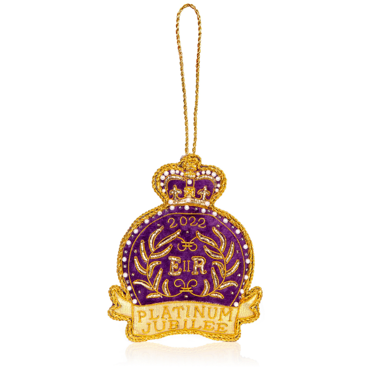 Gold Crown Christmas Week 2022 Platinum Jubilee Crown Decoration