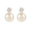 pearl earrings with a crystal stud thumbnail