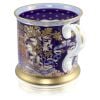 The lion and unicorn crest is at the centre of this tankard. Surrounded with a purple, light blue and gold design thumbnail