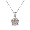 Silver crown pendant on a silver chain.  thumbnail