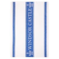 Windsor Castle Blue Waffle Tea Towel