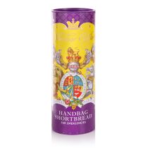 Yellow and purple packaging with Palace of Holyroodhouse coat of arms. 