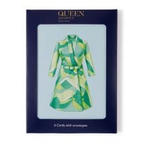 Her life in style pack of six notecards, dress from the exhibition featured on front.