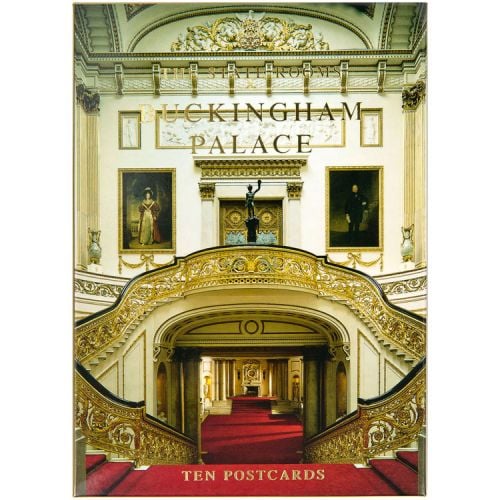Buckingham Palace pack of ten postcards featuring a Buckingham Palace Grand Staircase photo cover