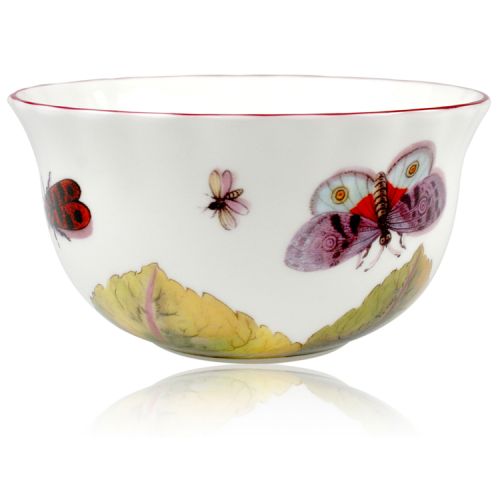 Chelsea Porcelain Sugar Bowl with a design featuring botanical patterns.