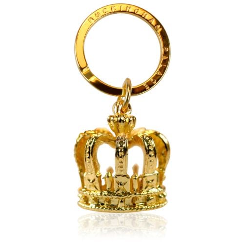 Gold crown keyring. Keyring has 'Buckingham Palace' stamped into it. 