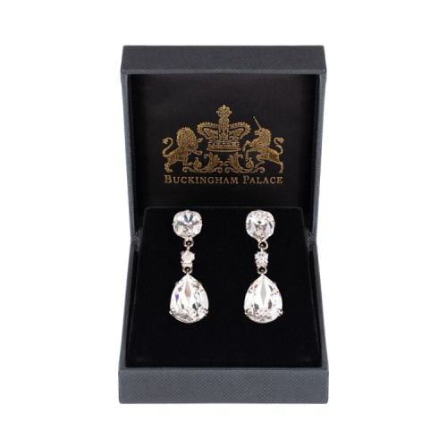 Coronation Swarovski crystal drop earrings inspired on Her Majesty Queen Elizabeth II original coronation earrings. 