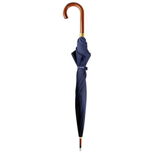 Union Flag walking stick umbrella, Buckingham Palace branded with a double lining which includes a navy blue outer lining and a Union Flag printed inner lining.  
