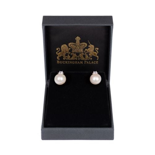 pearl earrings with a crystal stud