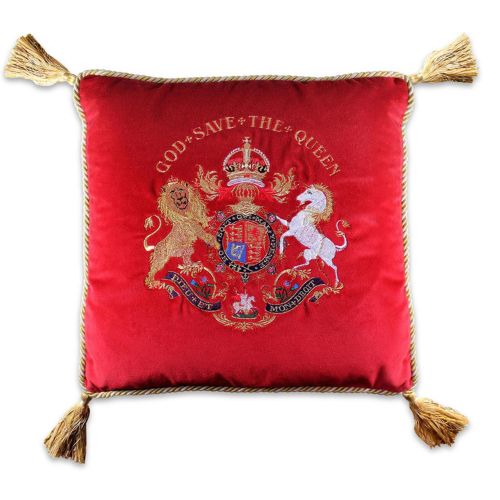 Buckingham Palace Red Velvet Cushion