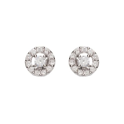 one diamante stud at the centre of the earring with a surrounding circle of diamante