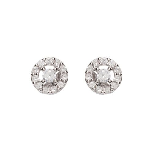 one diamante stud at the centre of the earring with a surrounding circle of diamante