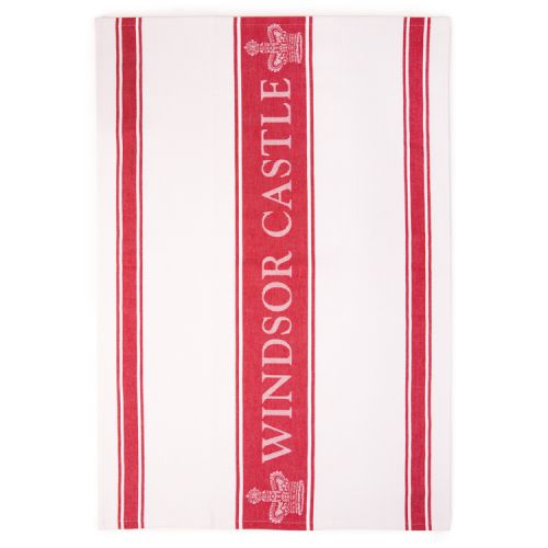 Windsor Castle Red Waffle Tea Towel