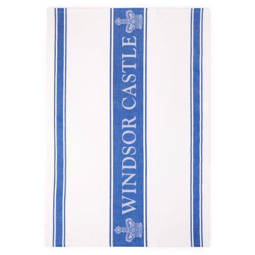 Windsor Castle Blue Waffle Tea Towel