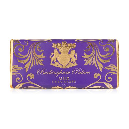 milk chocolate bar wrapped in gold and purple wrapper