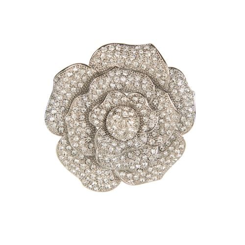 Rose crystal brooch