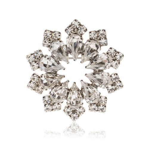 Decagon crystal brooch