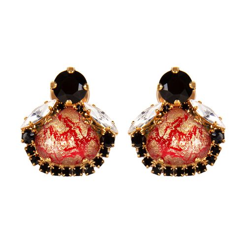 Vicki Sarge Black and Red Stud Earrings