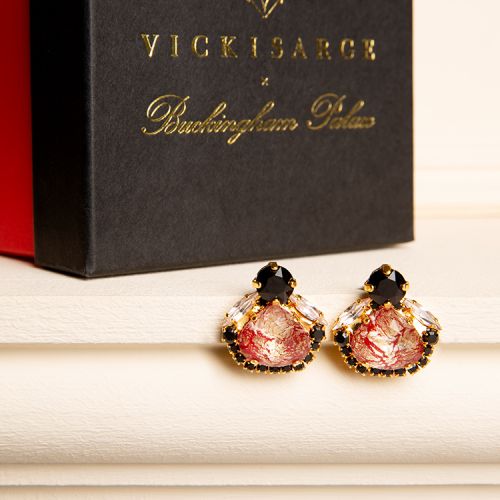 Vicki Sarge Black and Red Stud Earrings