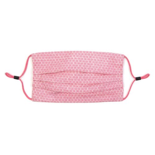 pink patterned face covering with adjustable straps