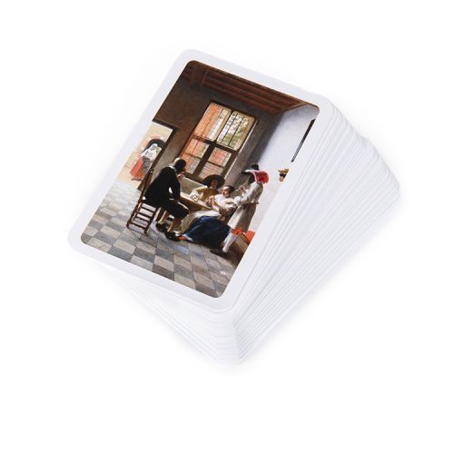 pack of 52 playing cards with the image of 'Cardplayers in a Sunlit Room' by Pieter de Hooch