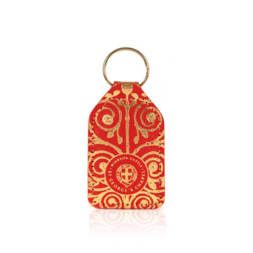 keyring inspired by the design found on the Gilebertus doors at St. George's Chapel, Windsor Castle