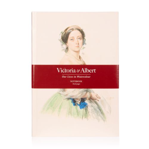 A notebook featuring a watercolour of Queen Victoria on the front cover