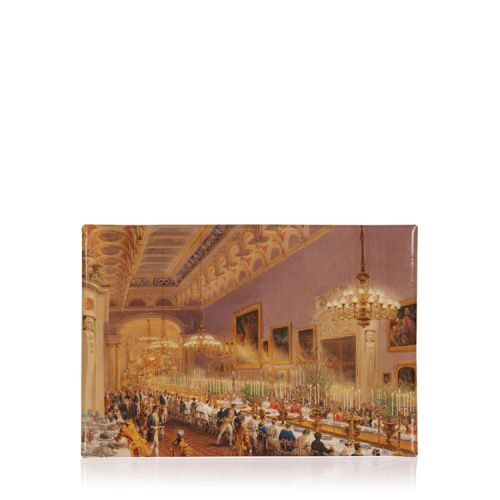 Rectangular magnet featuring a watercolour of the Picture Gallery at Buckingham Palace