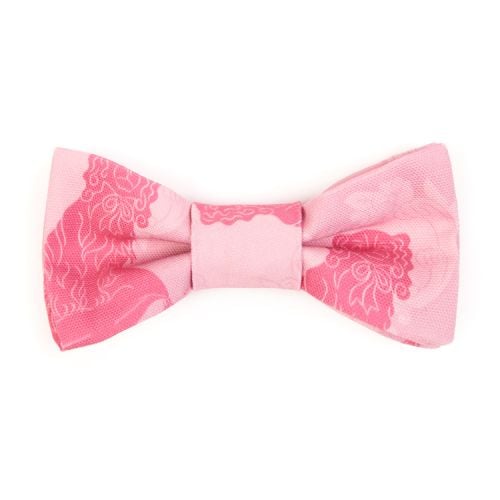 Bow tie made from pink dog material