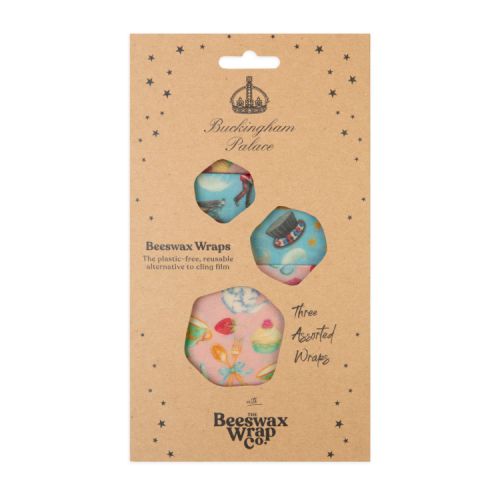 Cardboard packet of three patterned beeswax wraps