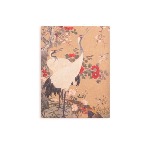 Japanese bird surrounded by red florals