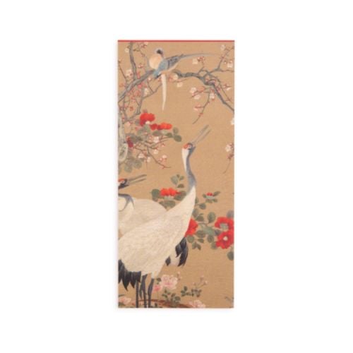 Bookmark featuring a Japanese bird and floral design