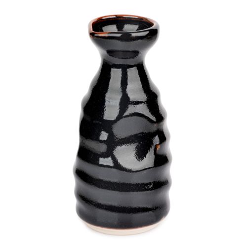 Black traditional Sake bottle