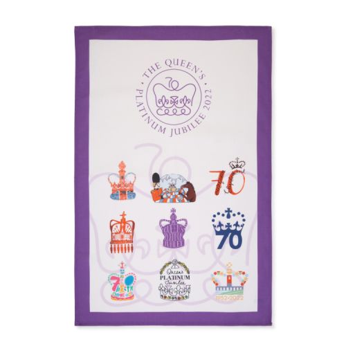 Tea Towel featuring the top ten Platinum Jubilee logos