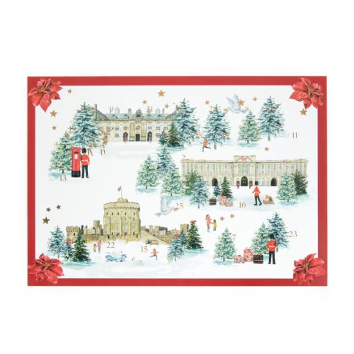 paper advent calendar of all three residences and numbers for the doors 