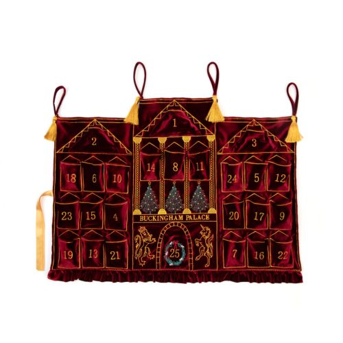 red velvet hanging advent calendar.
