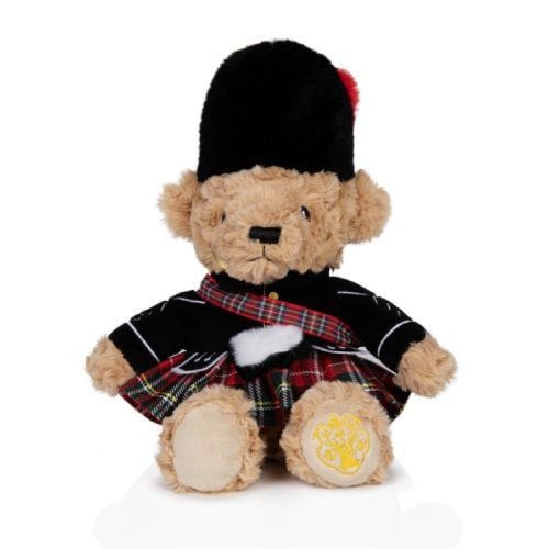 Teddy bear wearing the Piper uniform. 