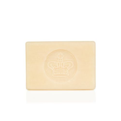 Windsor Caslte soap with pink, floral packaging and gold crown. 