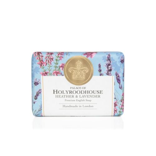 Palace of Holyroodhouse soap with blue and floral packaging. 
