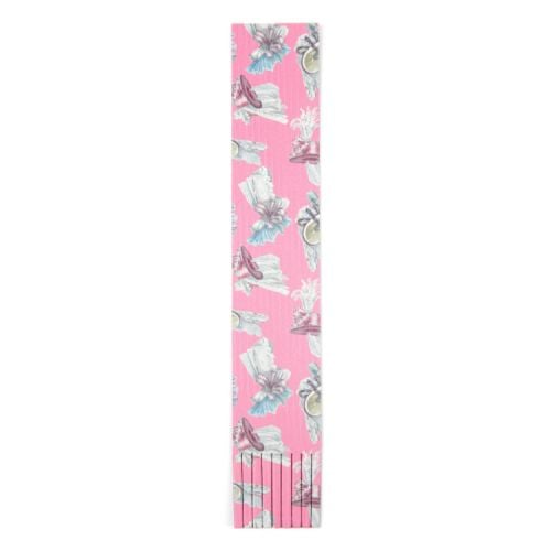 Pink bookmark with Georgian era hat patterns printed 
