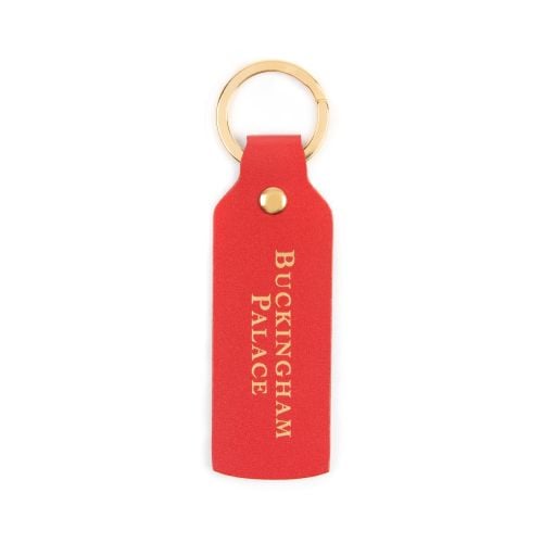 Red keyring with dark red crown graphic 