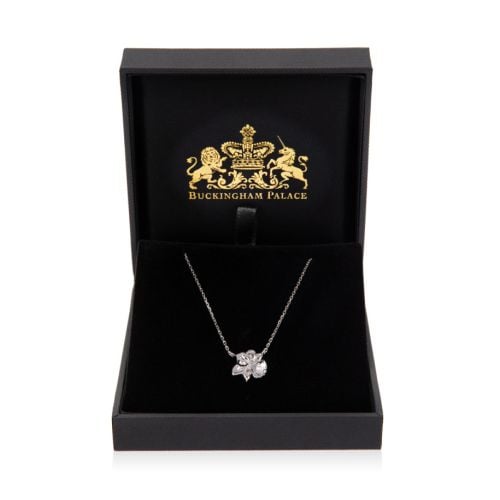 silver daffodil pendant on a silver chain 