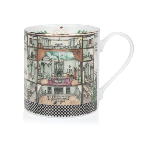 front of mug with illustration of exterior of Queen Mary's Dolls' House