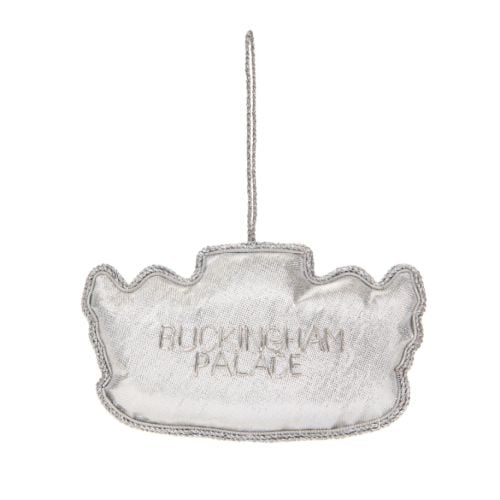 Silver diadem Christmas decoration with silver sequins and pearl details with silver string. 