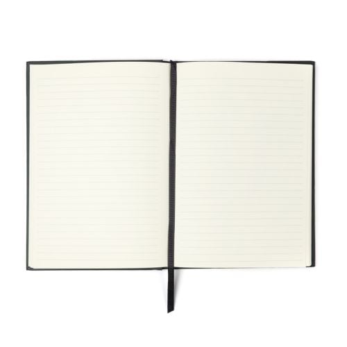 Notebook with crown and royal motif pattern with oak leaf border. 