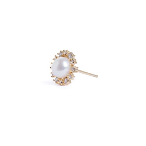 Pearl studded earrings with crystal border. 