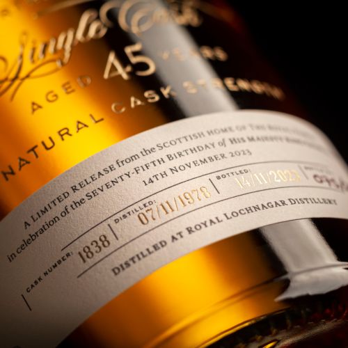 Balmoral Highland Single Malt Scotch Whisky in wooden presentation box.