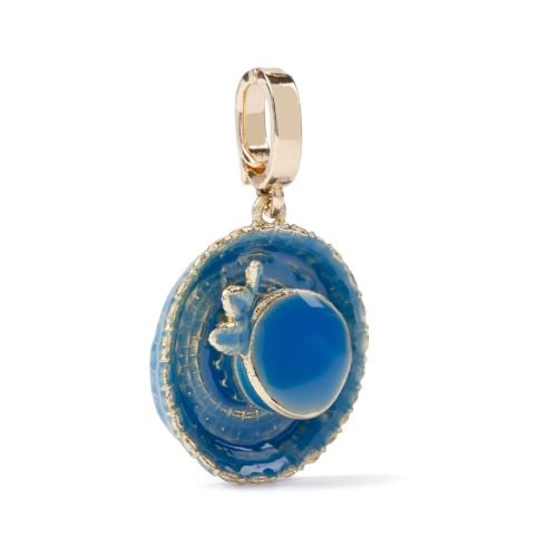Her life in style blue hat charm.