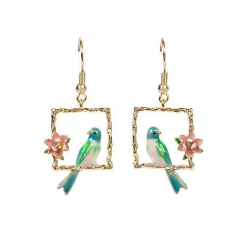 East wing lovebird earrings.