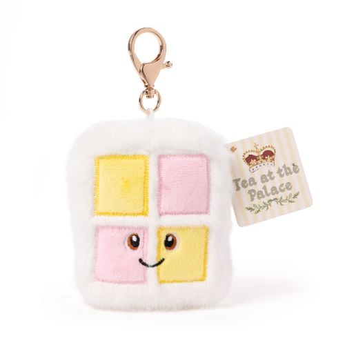 Smiley Battenberg plush keyring. 